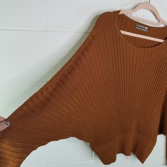 Anthropologie Karla boat neck burnt orange rust ribbed dolman sleeve sweater - Picture 5 of 10